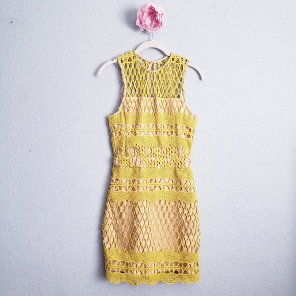 Endless Rose Yellow Guipure Lace Dress - Picture 2 of 10
